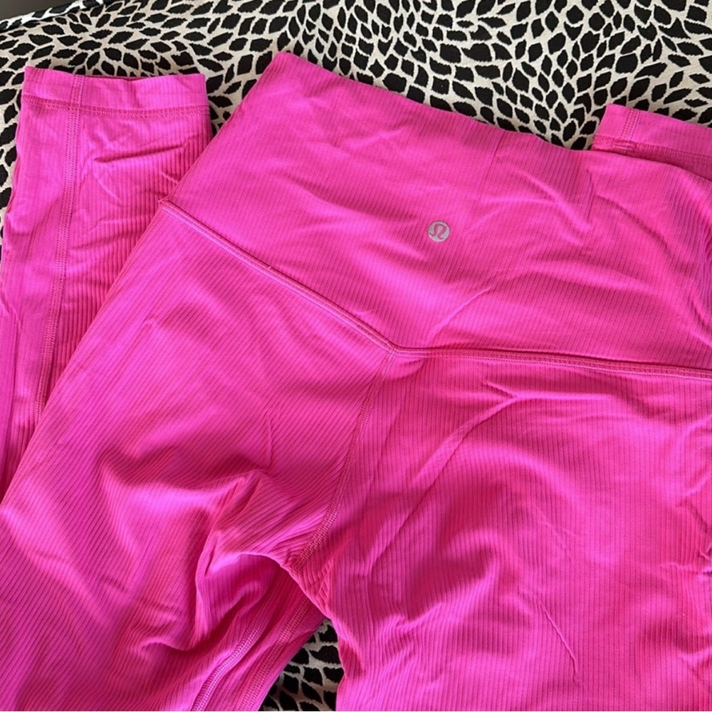 Lululemon Athletica Pink High-Rise Align Ribbed Leggings
